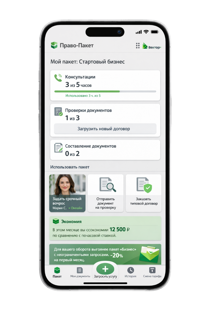 Пакеты услуг